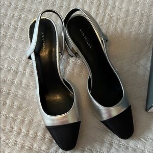 Ann Taylor Silver and Black Women's Shoes